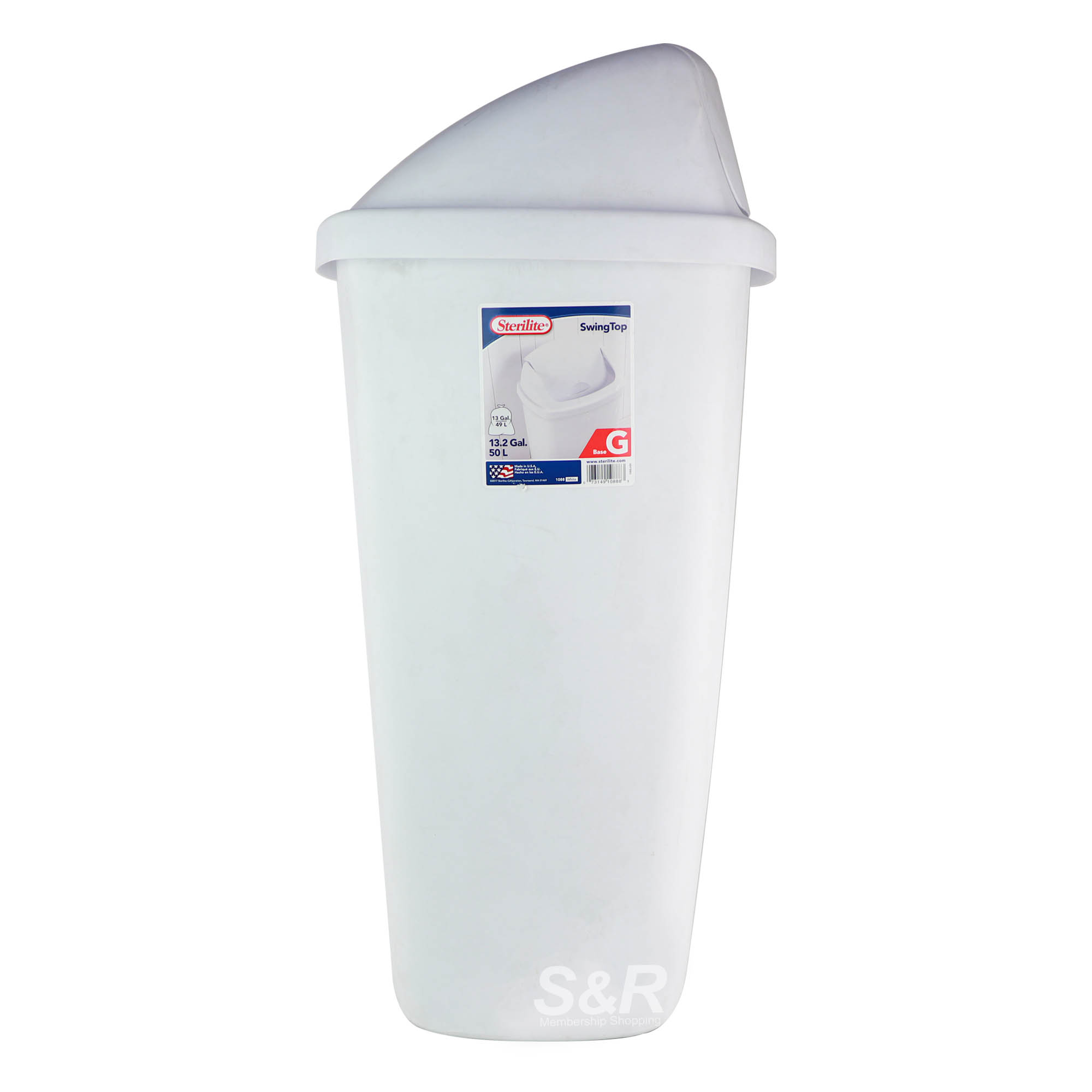 Sterilite SwingTop Trash Can 50L capacity